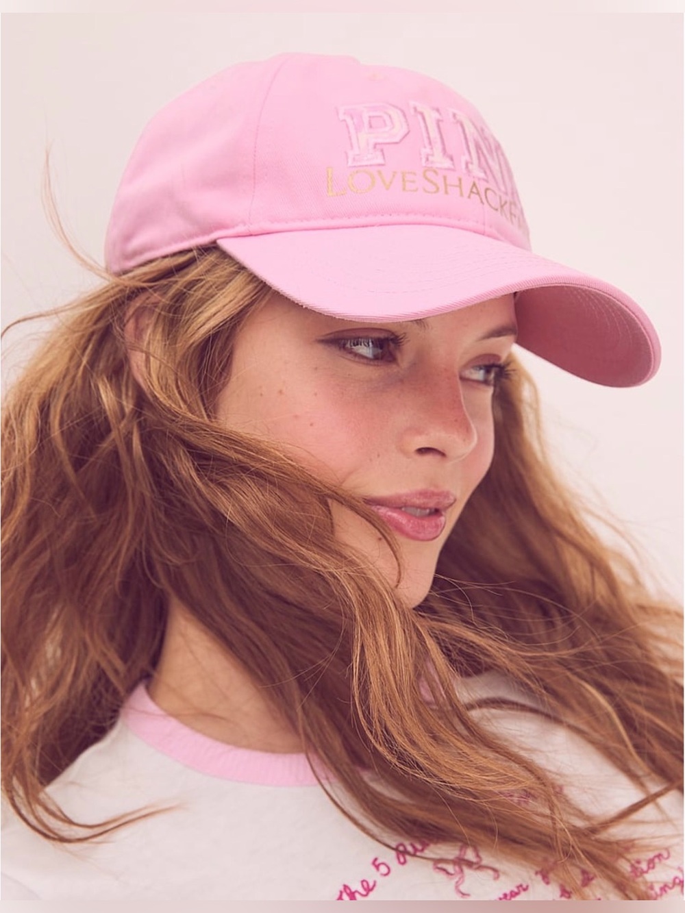 NWT PINK x LoveShackFancy Baseball Hat